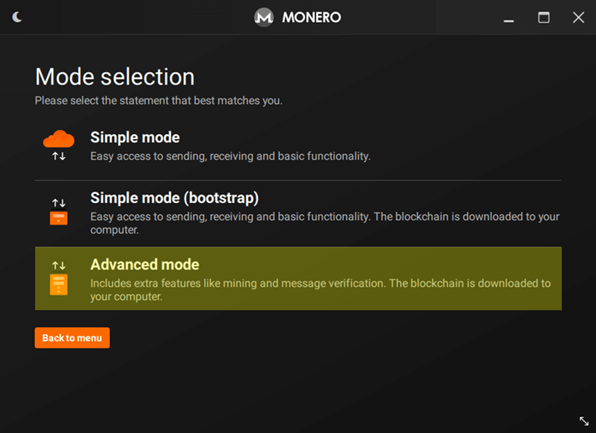 Advanced
Mode