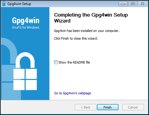 gpg4win installer finish